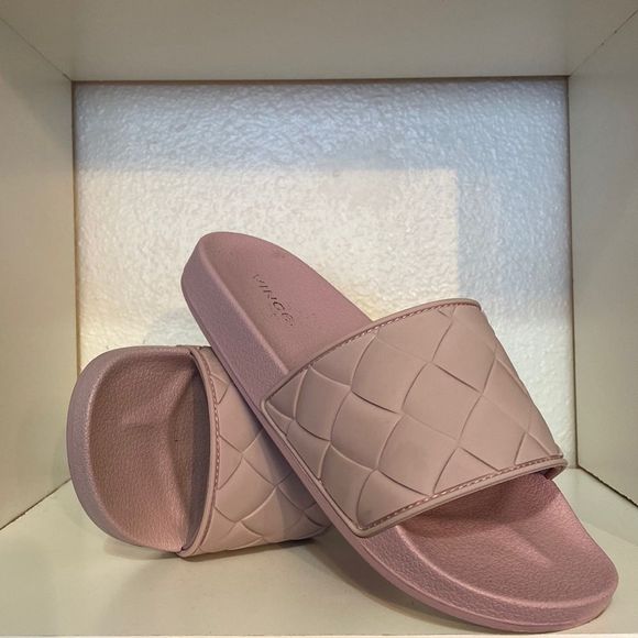 Vince Watley Pink Quilted Slide Open Toe Sandal - Picture 1 of 11